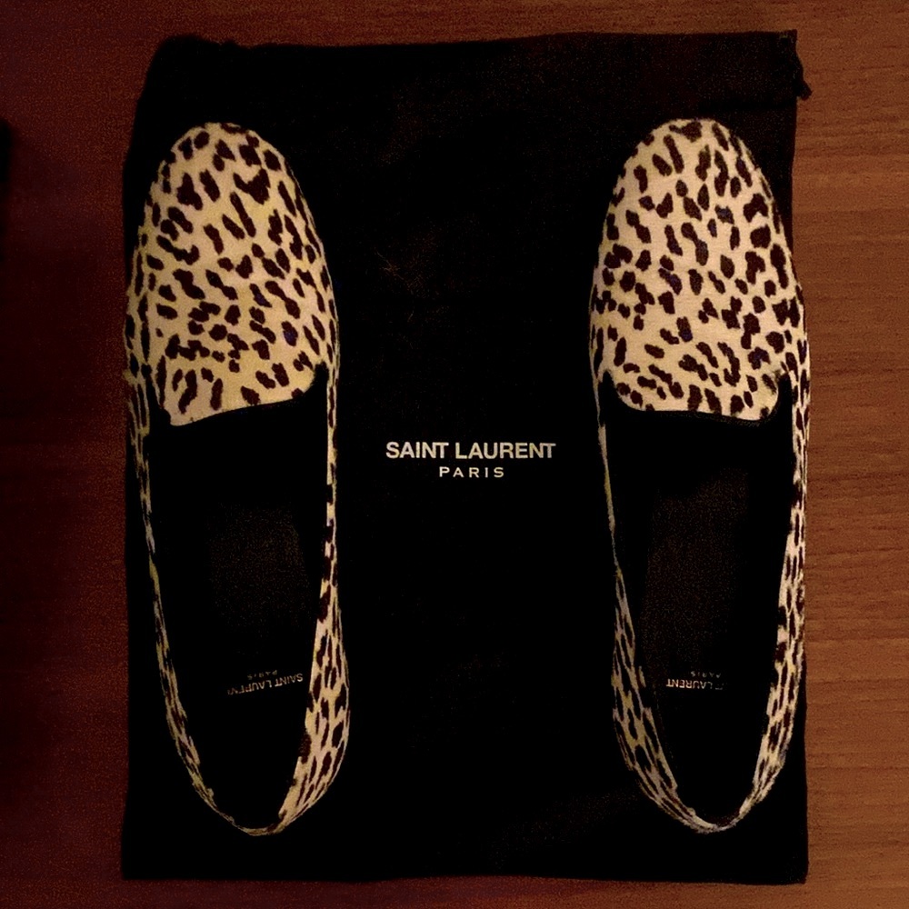 Saint Laurent Baby Cat flats size 38.5 with box and bag